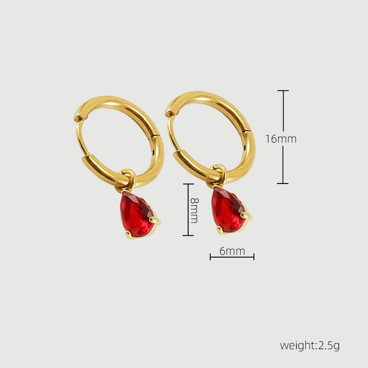 Olivenorma Birthstone Garnet Drop Pendant Jewelry Set 