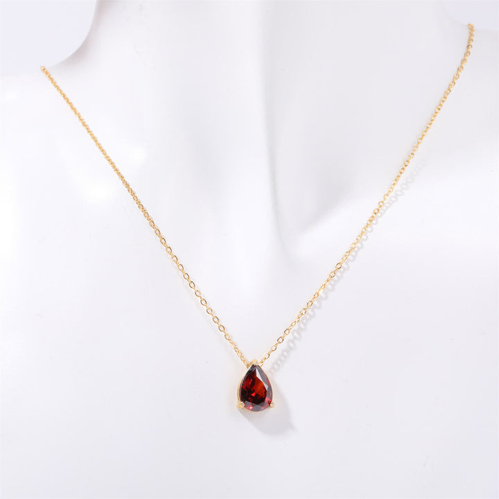 Olivenorma Birthstone Garnet Drop Pendant Jewelry Set 