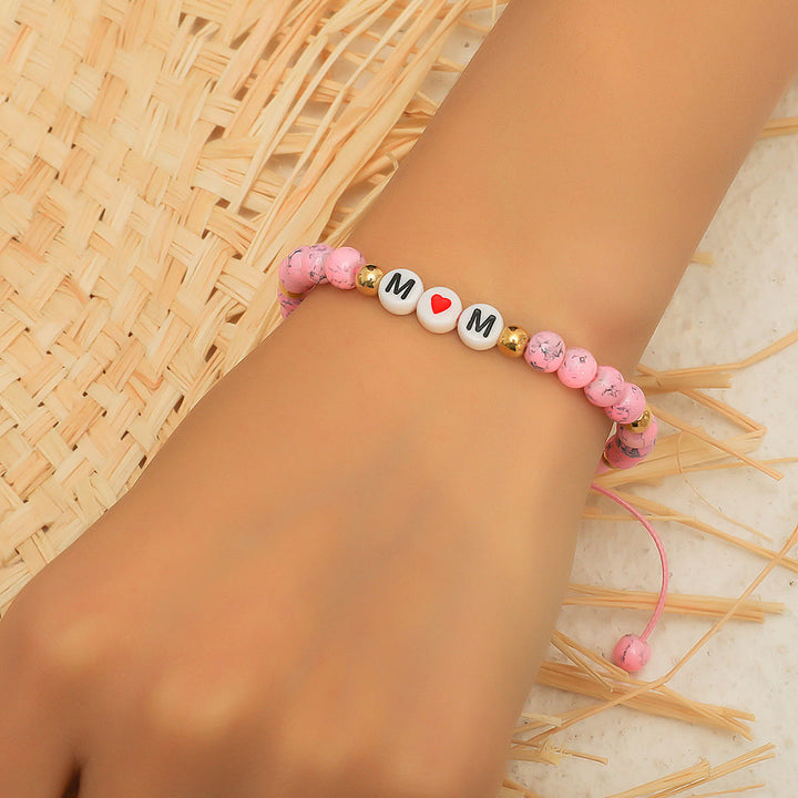 Bracciale Olivenorma "MOM" in turchese rosa 