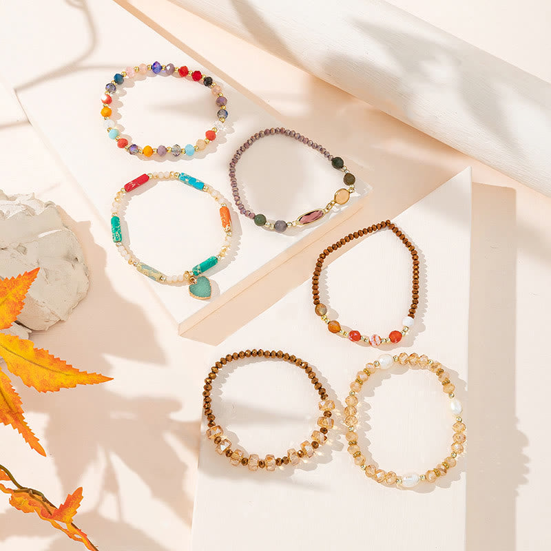 Set Olivenorma Bohemian Style Love Ciondolo Bracciale a tre strati 