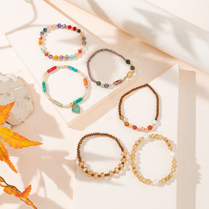 Set Olivenorma Bohemian Style Love Ciondolo Bracciale a tre strati 