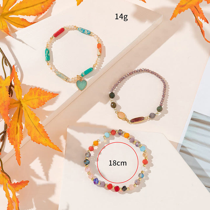 Set Olivenorma Bohemian Style Love Ciondolo Bracciale a tre strati 