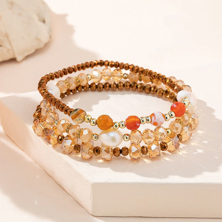 Set Olivenorma Bohemian Style Love Ciondolo Bracciale a tre strati 