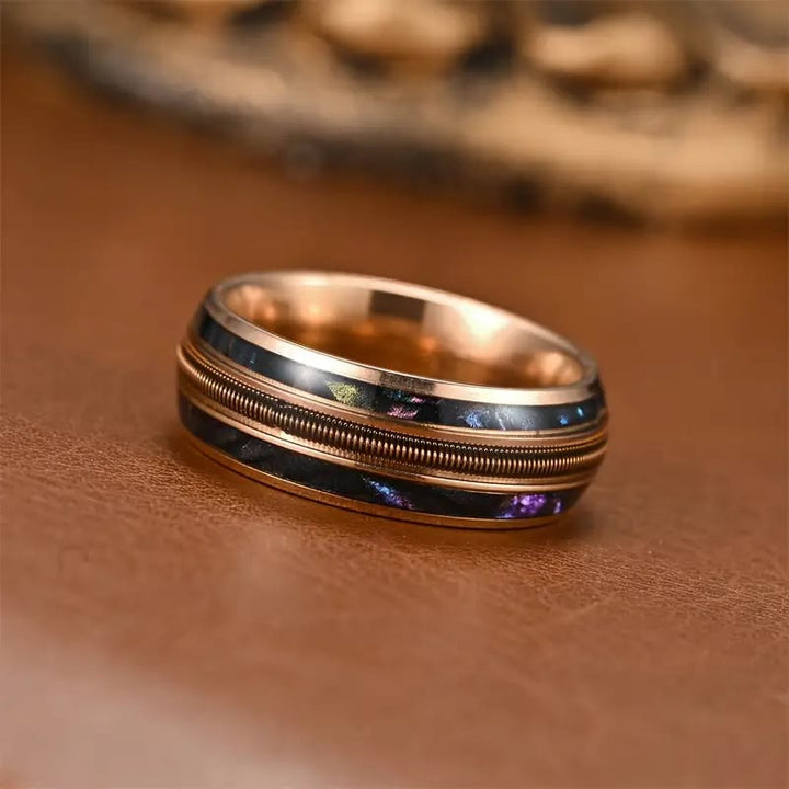 Anello Olivenorma Spring Color Shell in acciaio inossidabile oro rosa 