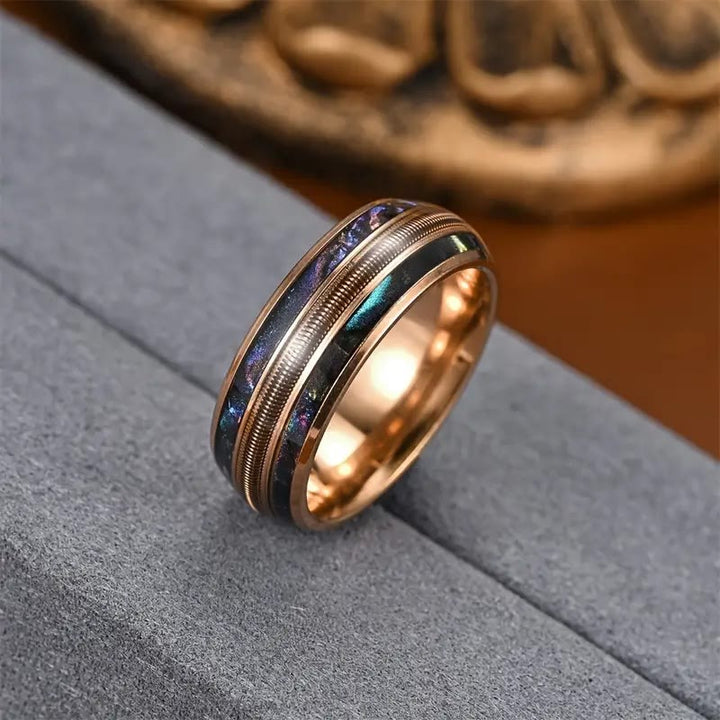Anello Olivenorma Spring Color Shell in acciaio inossidabile oro rosa 