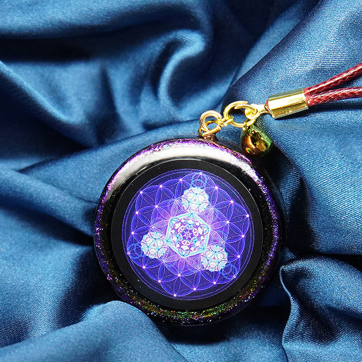 Collana di orgone Olivenorma Ametista Granato Fiore della vita 