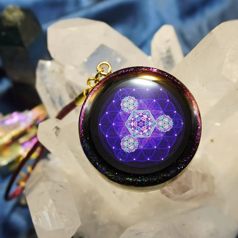 Collana di orgone Olivenorma Ametista Granato Fiore della vita 