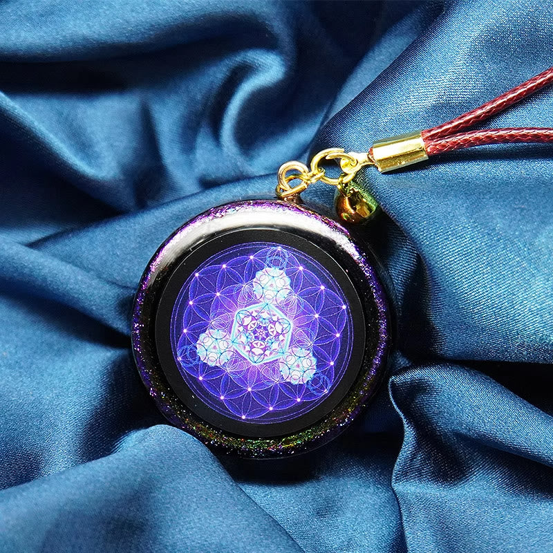 Collana di orgone Olivenorma Ametista Granato Fiore della vita 