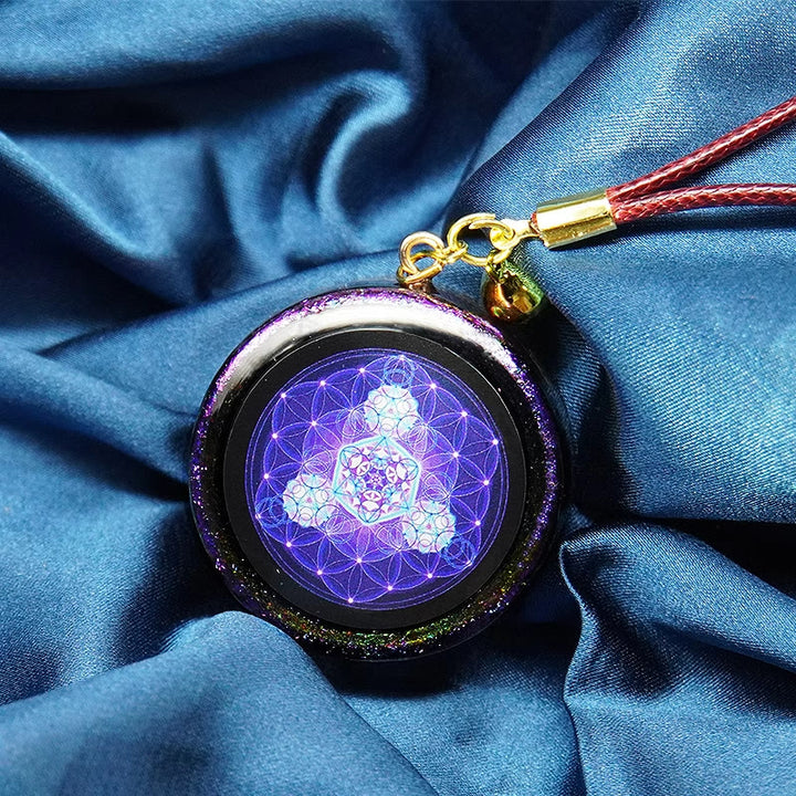 Collana di orgone Olivenorma Ametista Granato Fiore della vita 