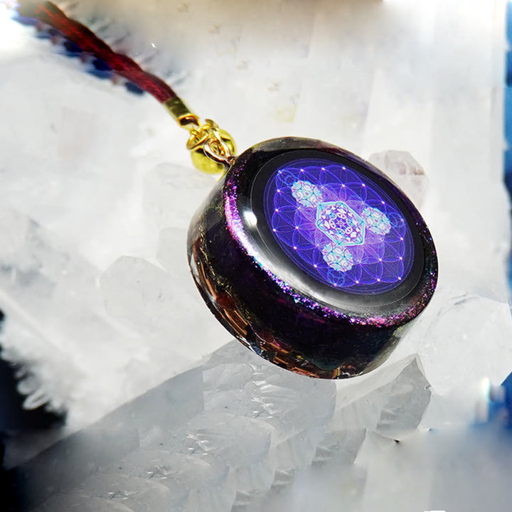 Collana di orgone Olivenorma Ametista Granato Fiore della vita 