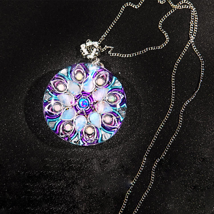 Collana portafortuna in orgone con pietra di luna e acquamarina "Moonlight Goddess" Olivenorma 