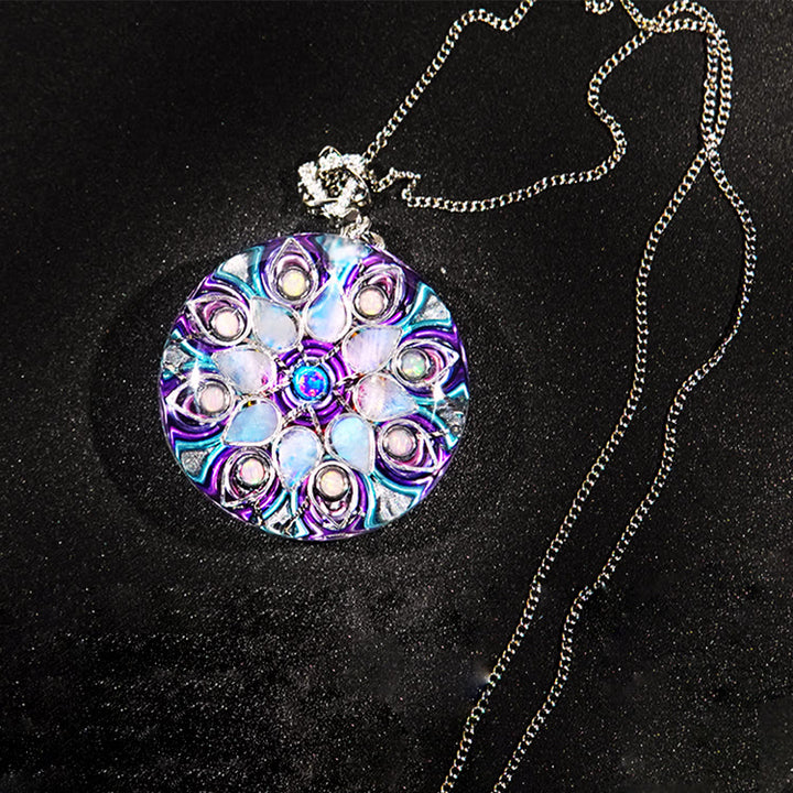 Collana portafortuna in orgone con pietra di luna e acquamarina "Moonlight Goddess" Olivenorma 