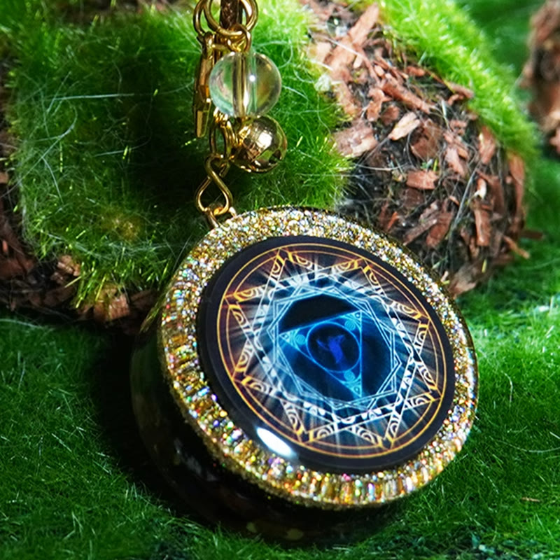 Collana di orgone del cubo di Metatron in ossidiana Olivenorma 