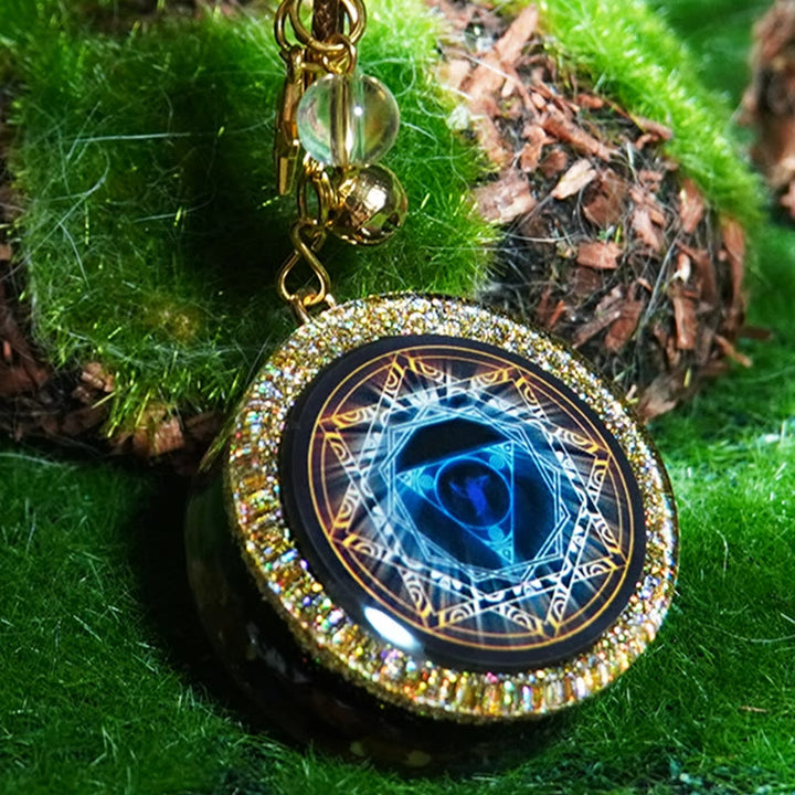 Collana di orgone del cubo di Metatron in ossidiana Olivenorma 