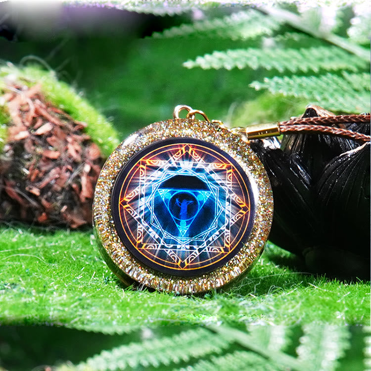 Collana di orgone del cubo di Metatron in ossidiana Olivenorma 