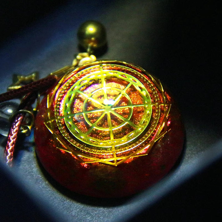 Collana di orgone di rodocrosite e quarzo fragola Olivenorma 