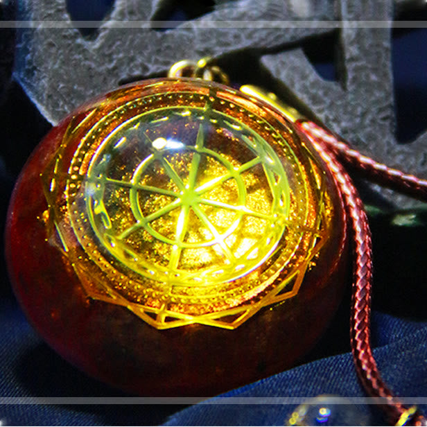 Collana di orgone di rodocrosite e quarzo fragola Olivenorma 