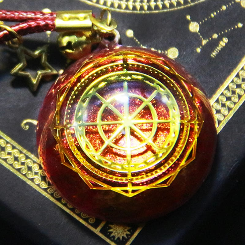 Collana di orgone di rodocrosite e quarzo fragola Olivenorma 