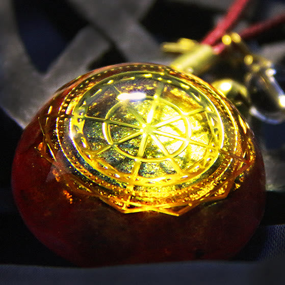 Collana di orgone di rodocrosite e quarzo fragola Olivenorma 