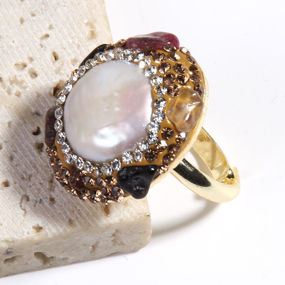 Set di gioielli in perle d'acqua dolce con tormalina morganite Olivenorma - image 7