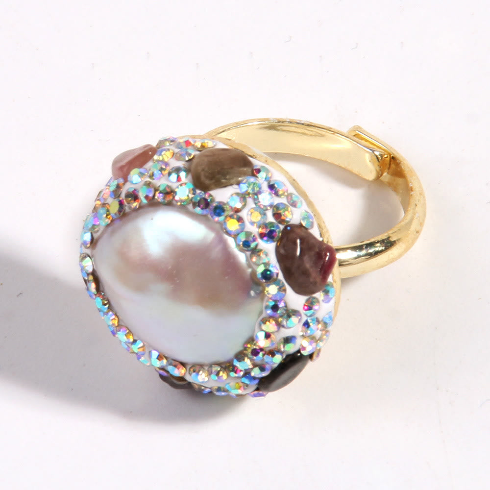 Set di gioielli in perle d'acqua dolce con tormalina morganite Olivenorma - image 6