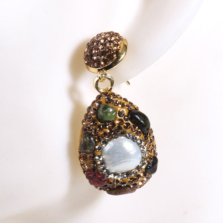 Set di gioielli in perle d'acqua dolce con tormalina morganite Olivenorma - image 16