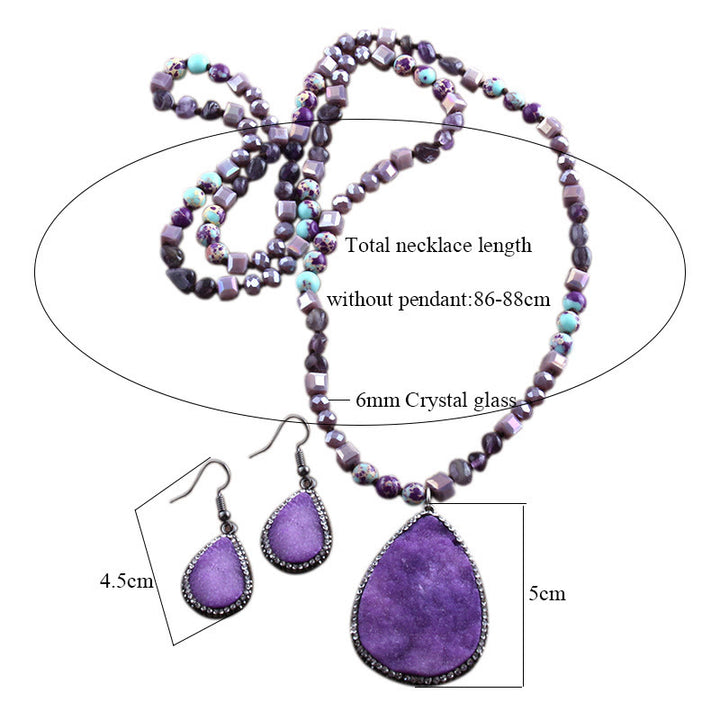 Set di pendenti Cluster Olivenorma di gioielli con perline di pietra grezza 