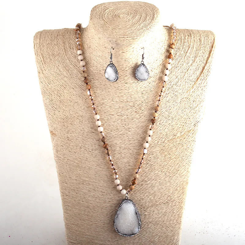 Set di pendenti Cluster Olivenorma di gioielli con perline di pietra grezza 