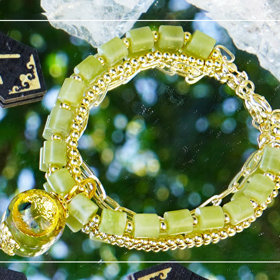 Bracciale regolabile con perline di peridoto Olivenorma Tree of Life