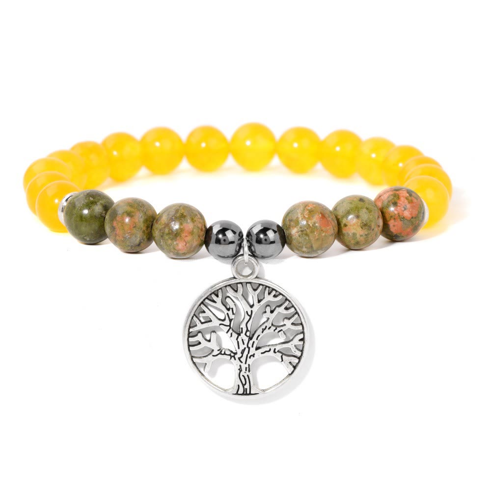 Bracciale con ciondolo albero della vita in cristallo naturale Olivenorma