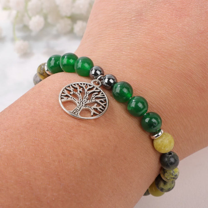 Bracciale con ciondolo albero della vita in cristallo naturale Olivenorma