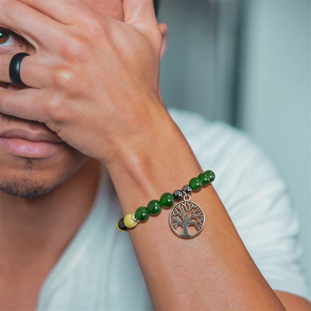 Bracciale con ciondolo albero della vita in cristallo naturale Olivenorma