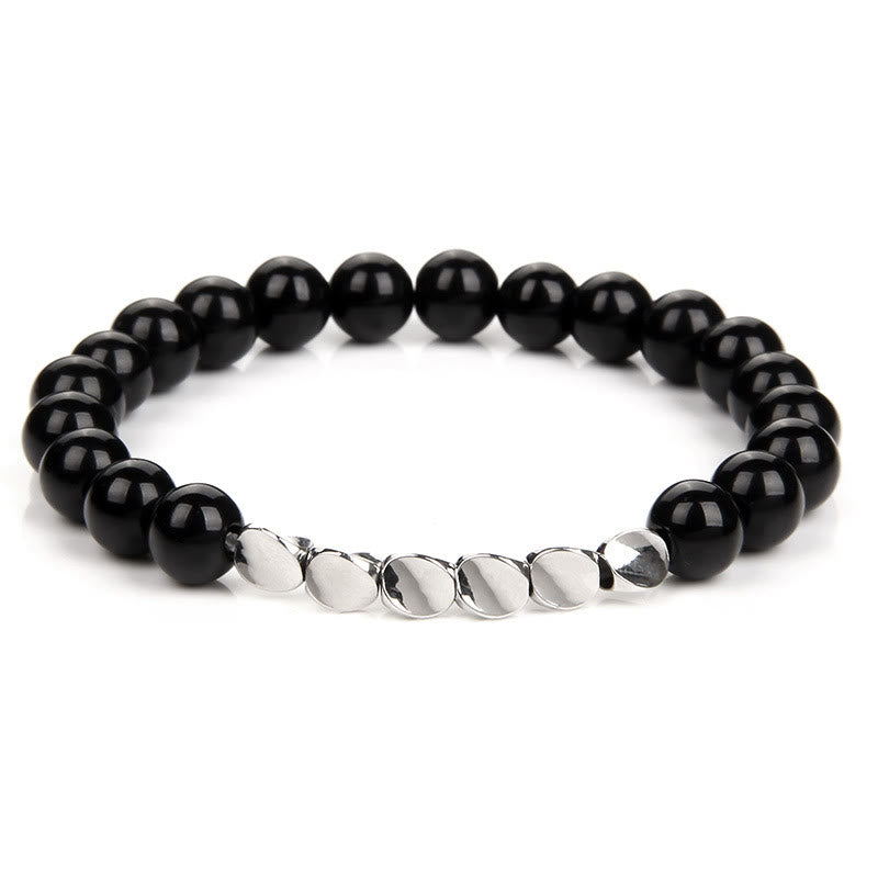 Braccialetto con perline in lega di cristallo naturale Olivenorma 