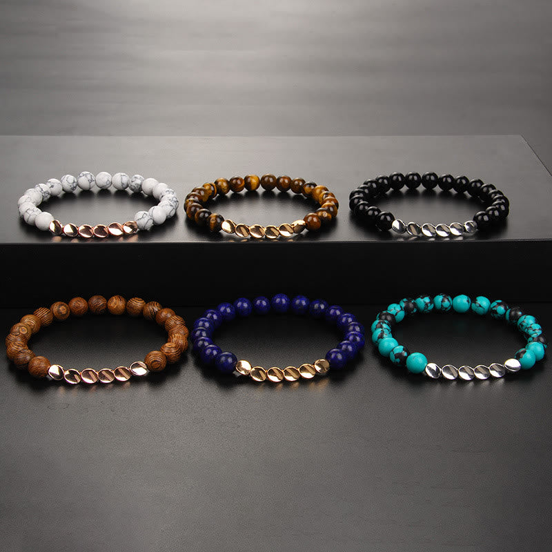 Braccialetto con perline in lega di cristallo naturale Olivenorma 