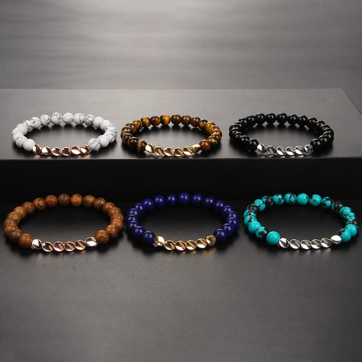 Braccialetto con perline in lega di cristallo naturale Olivenorma 