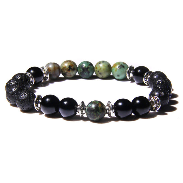 Bracciale da uomo con perline in pietra naturale occhio di gatto Olivenorma