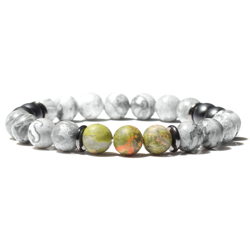 Bracciale Olivenorma con perline di diaspro grigio naturale