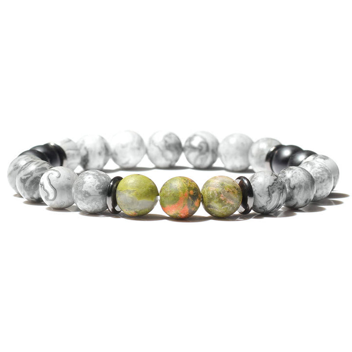 Bracciale Olivenorma con perline di diaspro grigio naturale