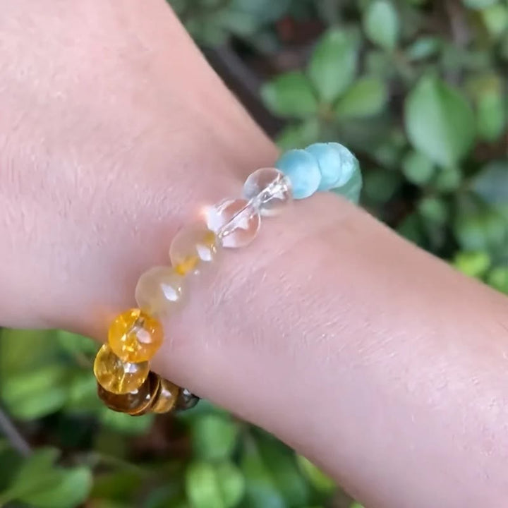 Braccialetto con soldi in malachite e occhio di tigre Olivenorma