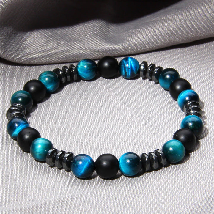 Bracciale di perline di pietra occhio di tigre ematite naturale Olivenorma
