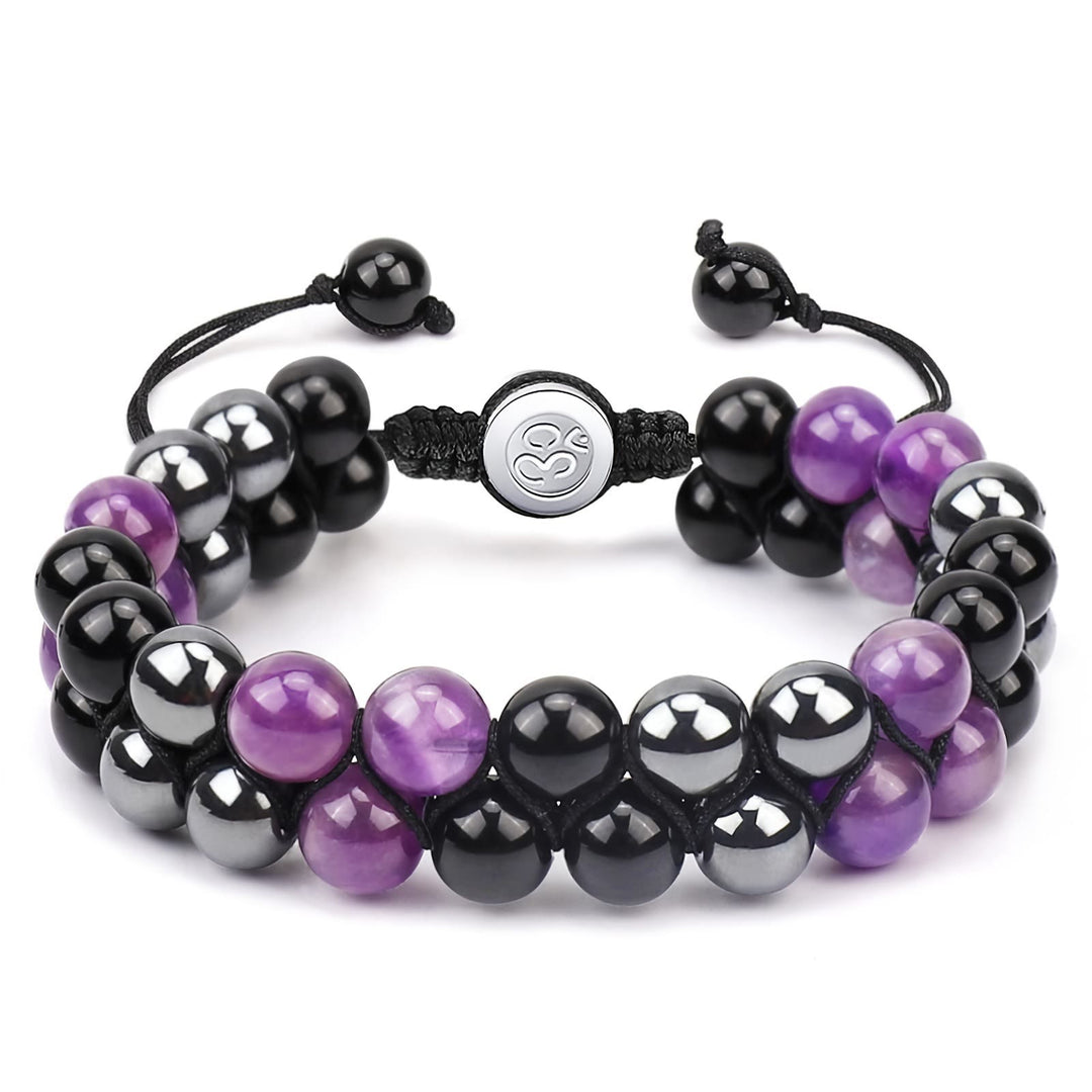 Bracciale OM da uomo con perline in occhio di tigre blu Olivenorma