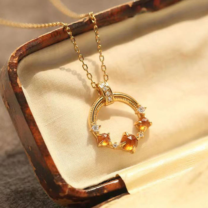 Olivenorma "Magical Sun" - Collana creativa romantica con pietra del sole al tramonto