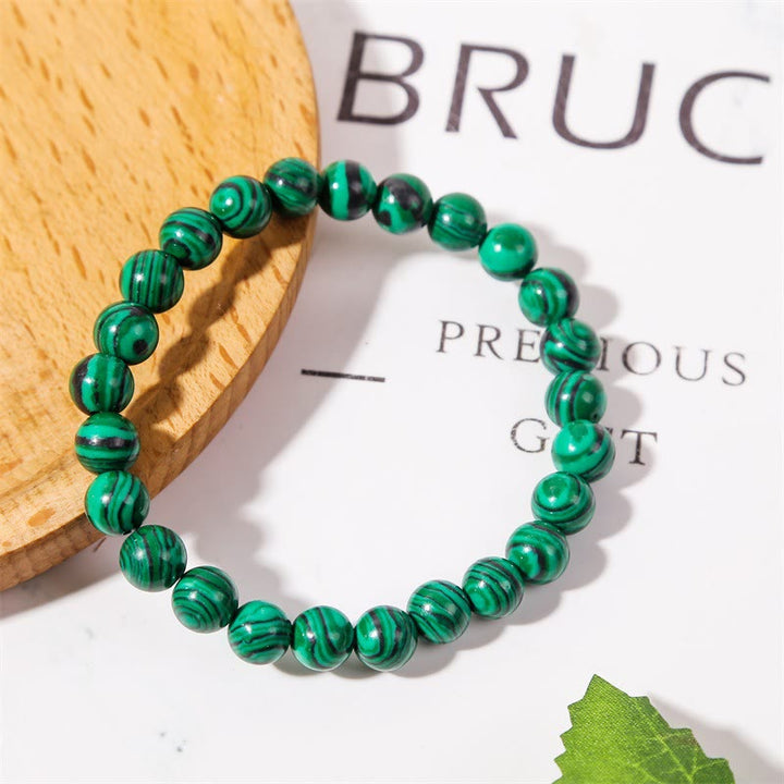 Bracciale Olivenorma in malachite e onice nero da 8 mm