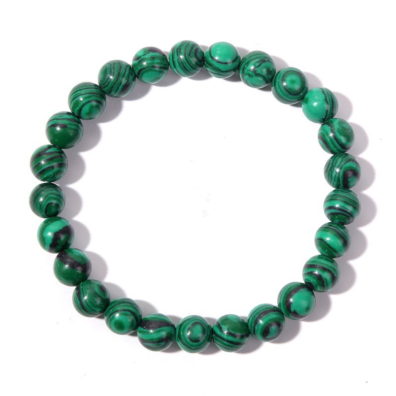 Bracciale Olivenorma in malachite e onice nero da 8 mm