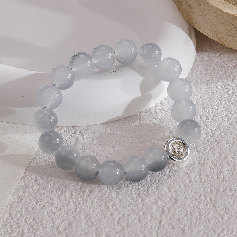 Bracciale Olivenorma in perline di cristallo di vetro blu 