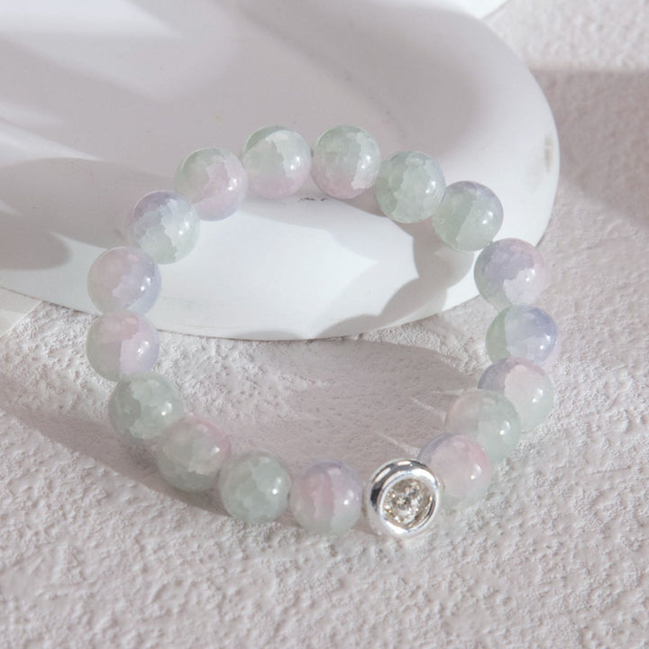 Bracciale Olivenorma in perline di cristallo di vetro blu 