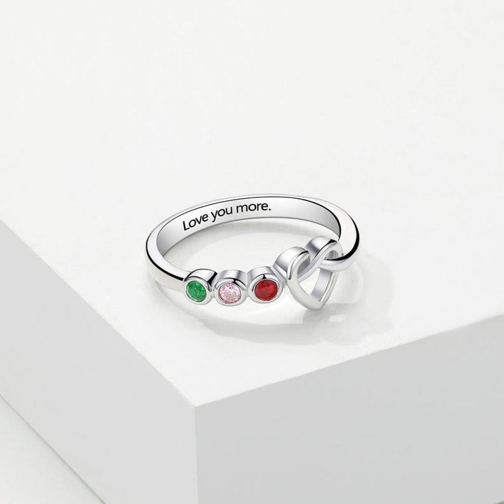 Olivenorma Cravatte personalizzate Anello con pietra portafortuna incisa a cuore