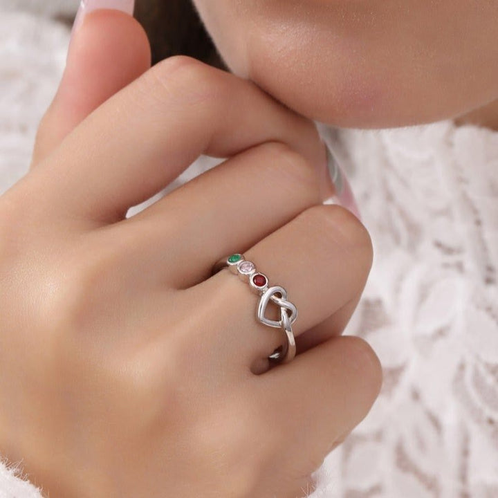 Olivenorma Cravatte personalizzate Anello con pietra portafortuna incisa a cuore