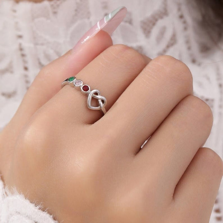 Olivenorma Cravatte personalizzate Anello con pietra portafortuna incisa a cuore