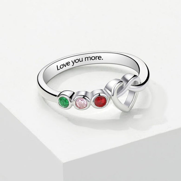 Olivenorma Cravatte personalizzate Anello con pietra portafortuna incisa a cuore